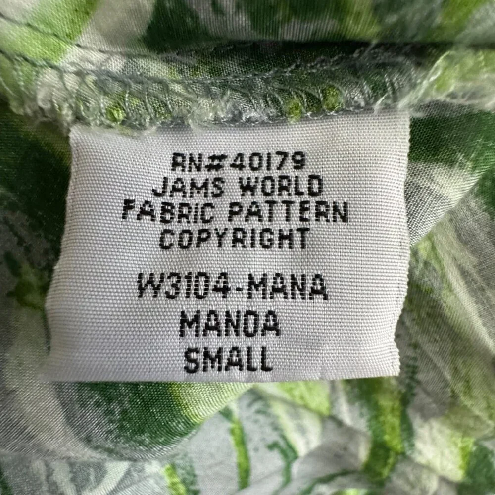 Jams World Ariana Midi Dress size Small Manoa Print W3104 green gray leaf print - Picture 8 of 11